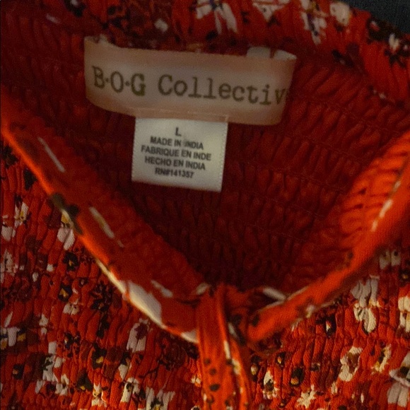 Red Smocked Tie Front Crop Camisole - Picture 2 of 5